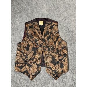Wahmaker Vest Mens Medium Multicolor Paisley Western Suit Waistcoat Made USA
